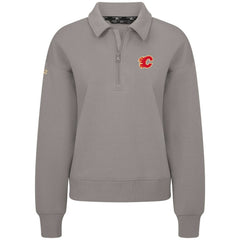 Calgary Flames Levelwear Women's Canmore Quarter-Zip Pullover - Gray Pullover