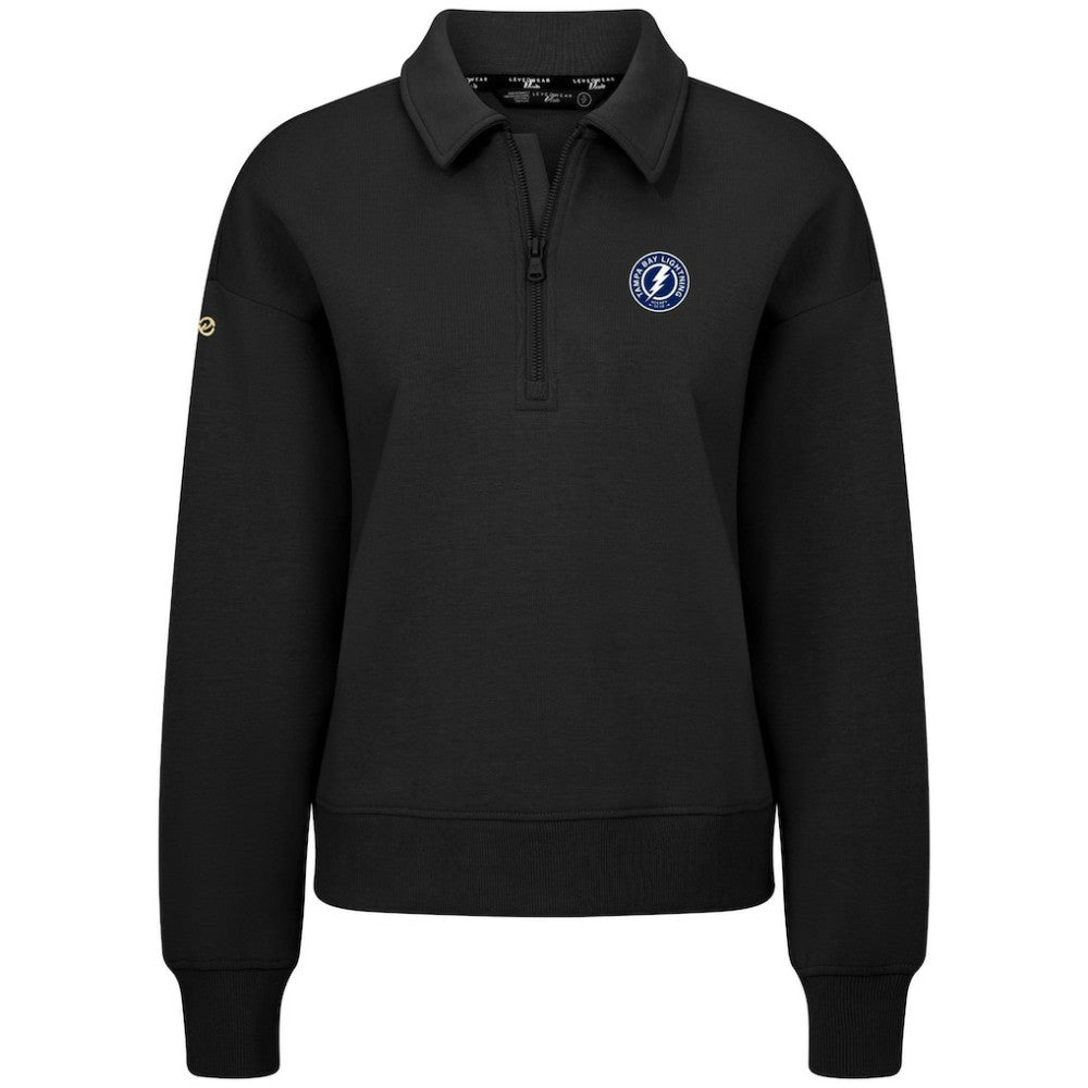 Tampa Bay Lightning Levelwear Women's Canmore Quarter-Zip Pullover - Black Pullover