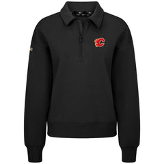 Calgary Flames Levelwear Women's Canmore Quarter-Zip Pullover - Black Pullover