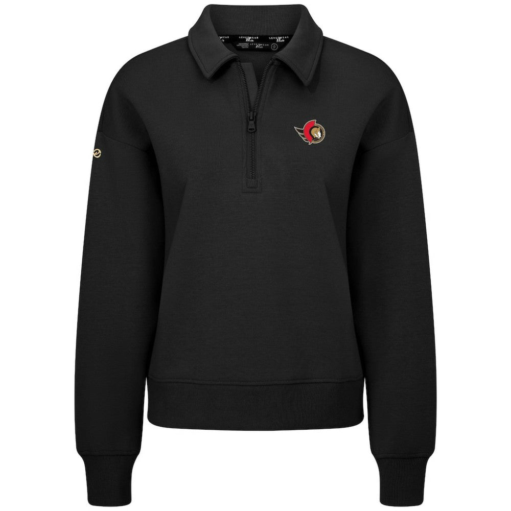 Ottawa Senators Levelwear Women's Canmore Quarter-Zip Pullover - Black Pullover