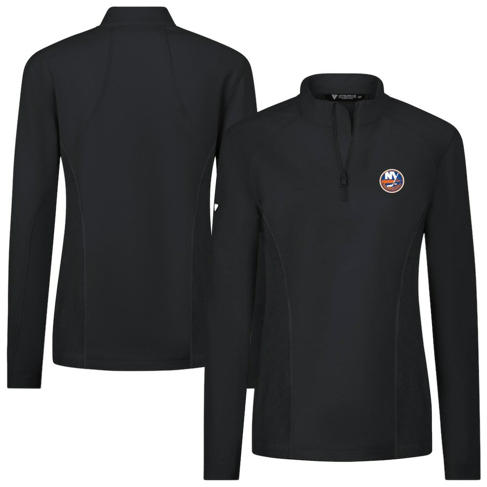 New York Islanders Levelwear Women's Upright Quarter-Zip Pullover - Black Pullover