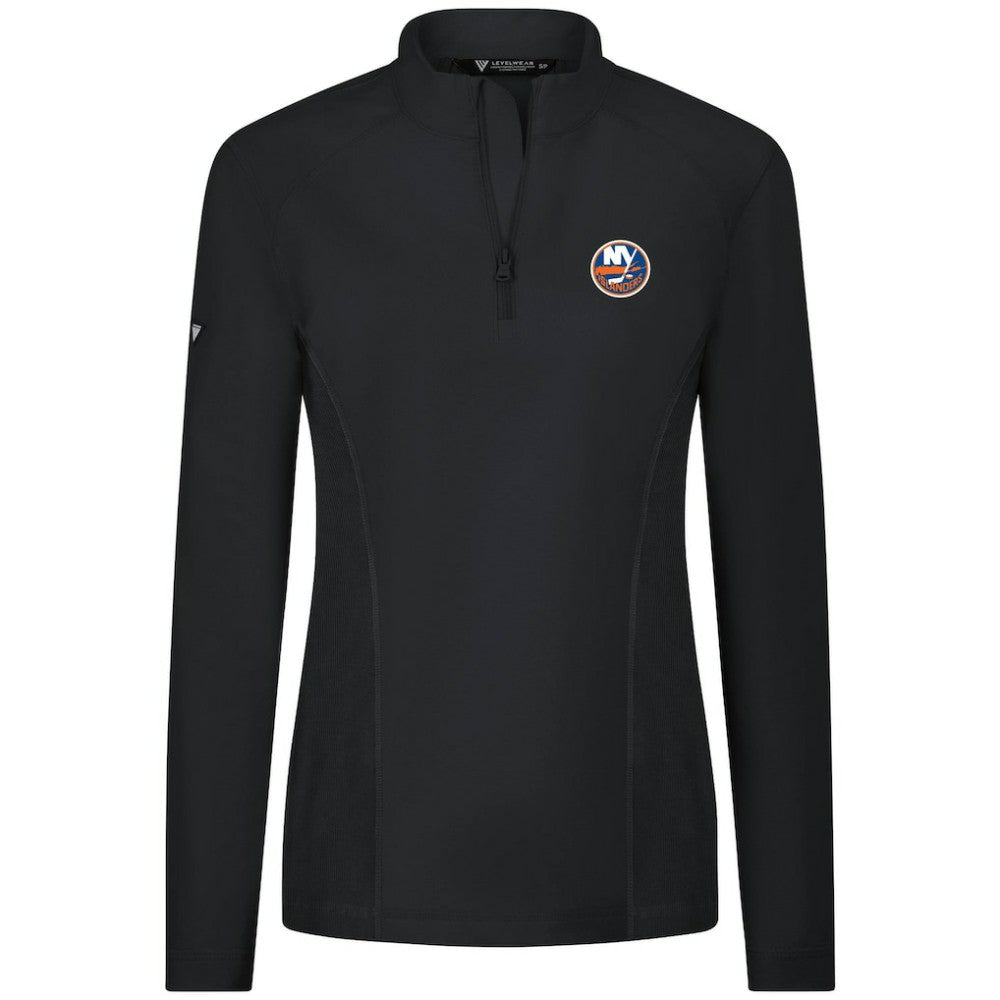 New York Islanders Levelwear Women's Upright Quarter-Zip Pullover - Black Pullover