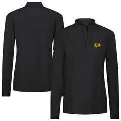 Chicago Blackhawks Levelwear Women's Upright Quarter-Zip Pullover - Black Pullover