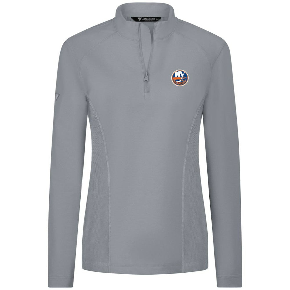 New York Islanders Levelwear Women's Upright Quarter-Zip Pullover - Gray Pullover