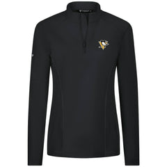 Pittsburgh Penguins Levelwear Women's Upright Quarter-Zip Pullover - Black Pullover
