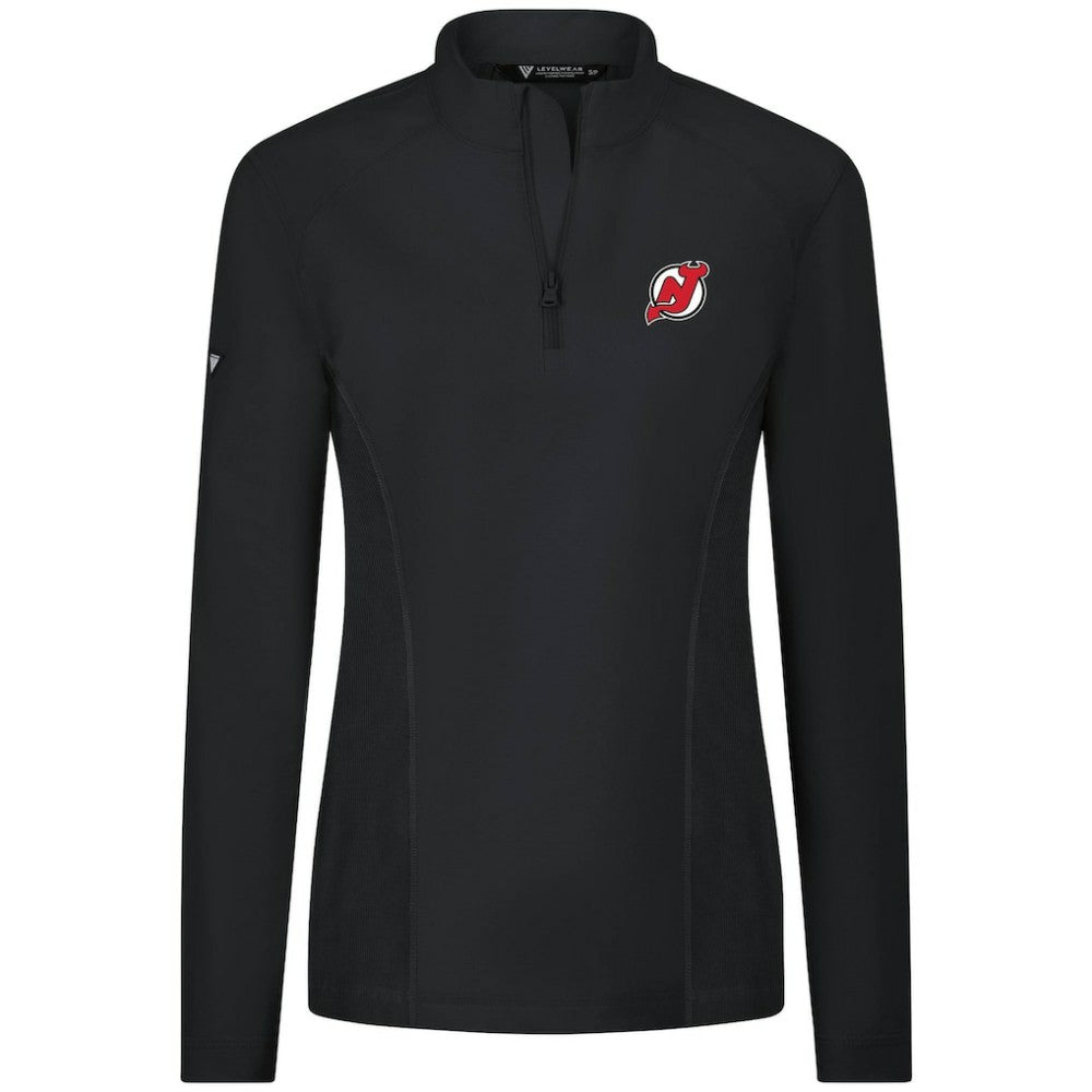 New Jersey Devils Levelwear Women's Upright Quarter-Zip Pullover - Black Jerseys