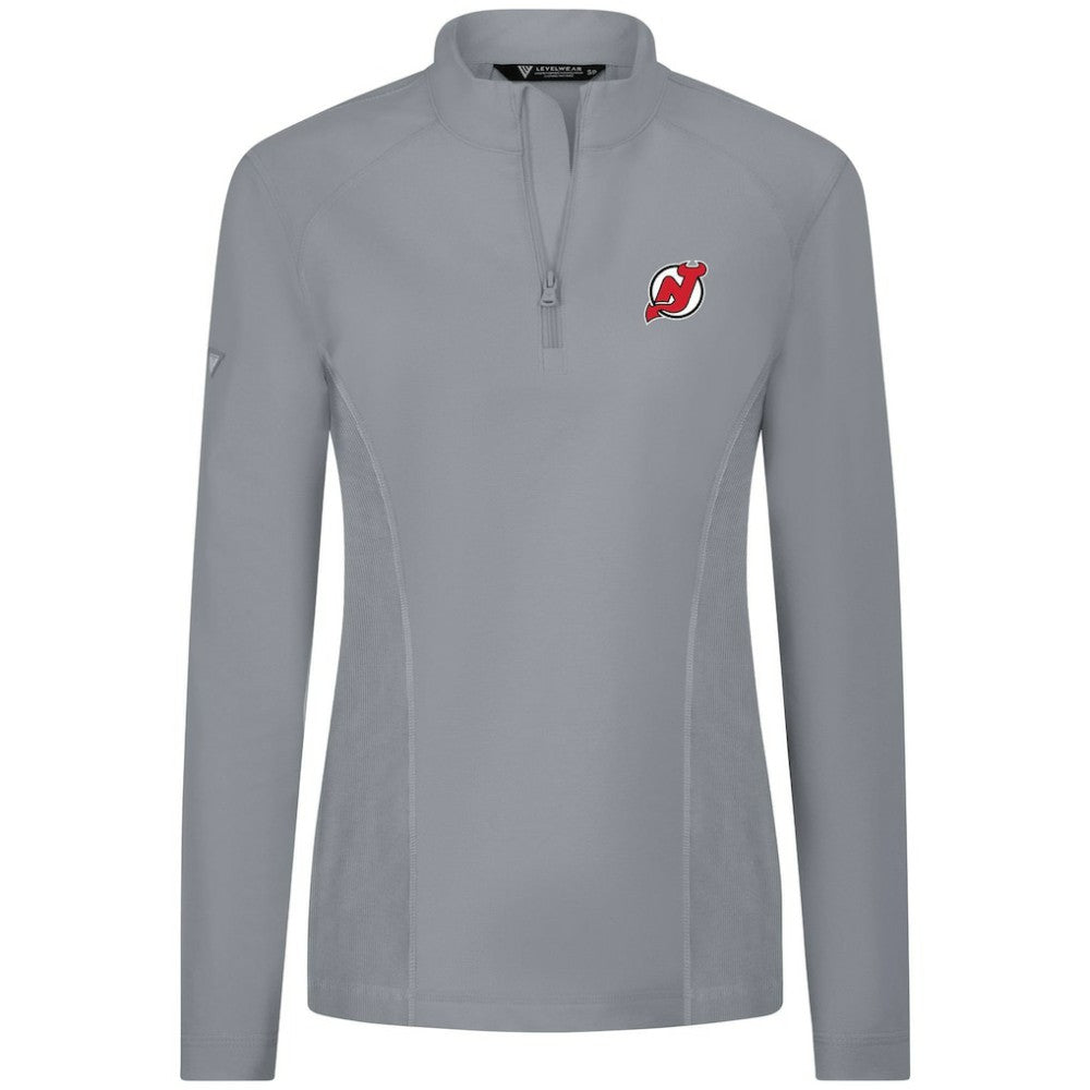 New Jersey Devils Levelwear Women's Upright Quarter-Zip Pullover - Gray Jerseys
