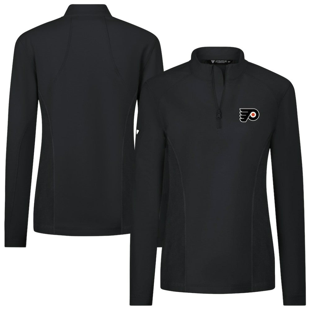 Philadelphia Flyers Levelwear Women's Upright Quarter-Zip Pullover - Black Pullover