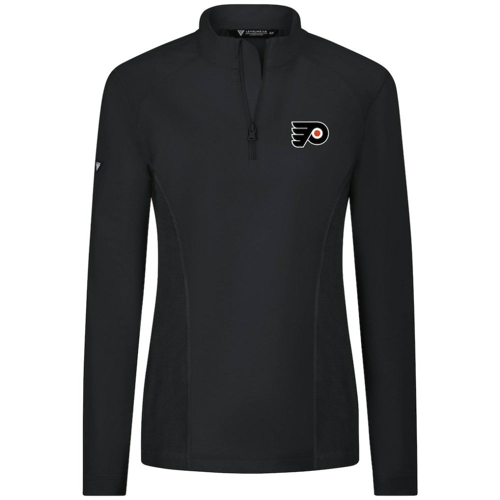 Philadelphia Flyers Levelwear Women's Upright Quarter-Zip Pullover - Black Pullover