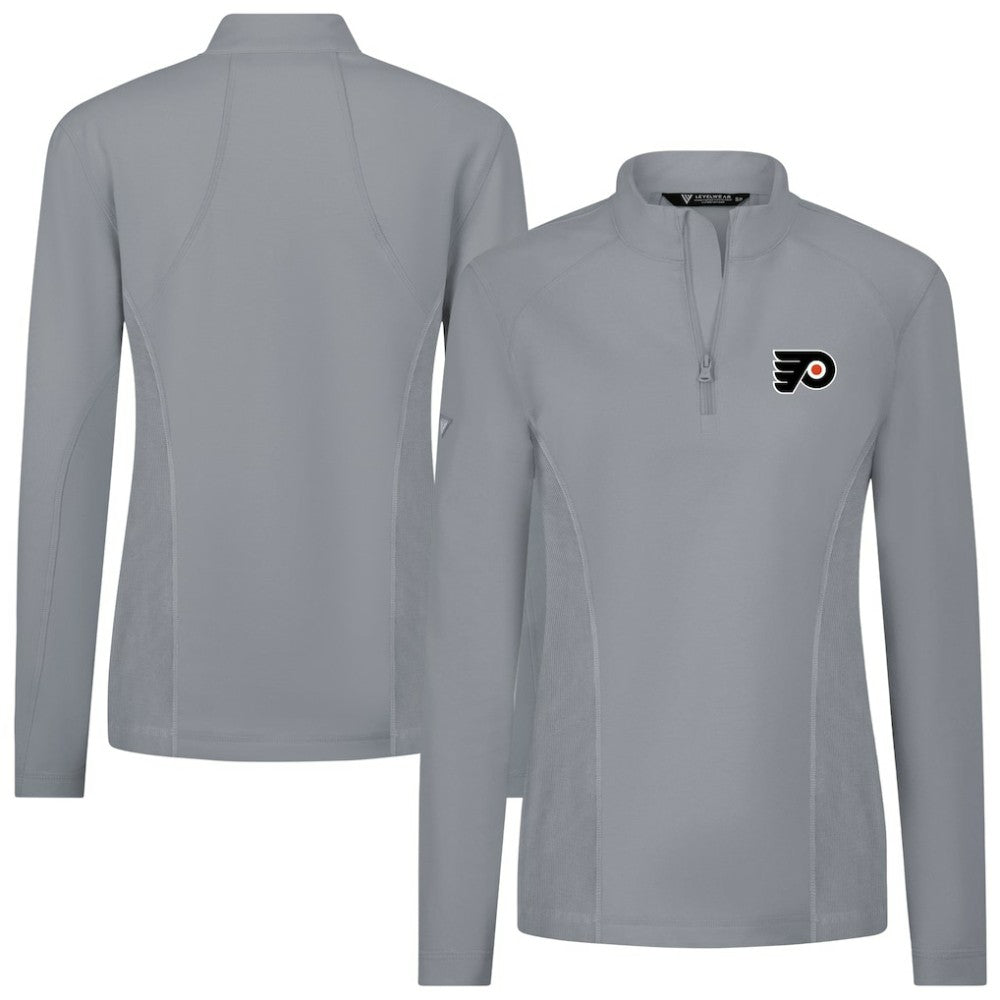 Philadelphia Flyers Levelwear Women's Upright Quarter-Zip Pullover - Gray Pullover