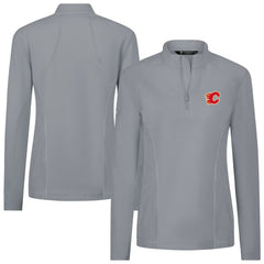 Calgary Flames Levelwear Women's Upright Quarter-Zip Pullover - Gray Pullover