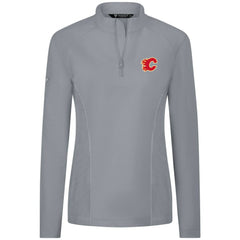 Calgary Flames Levelwear Women's Upright Quarter-Zip Pullover - Gray Pullover