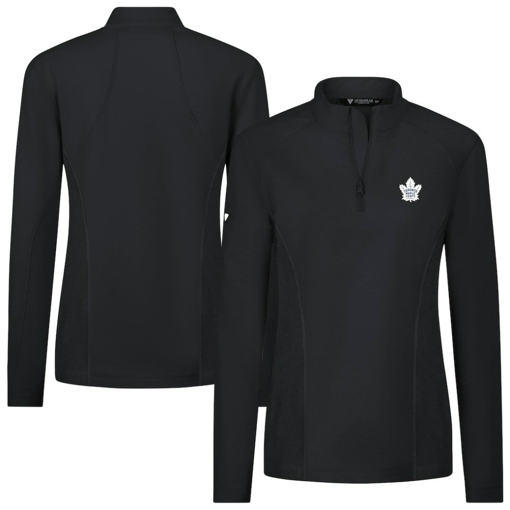 Toronto Maple Leafs Levelwear Women's Upright Quarter-Zip Pullover - Black Pullover
