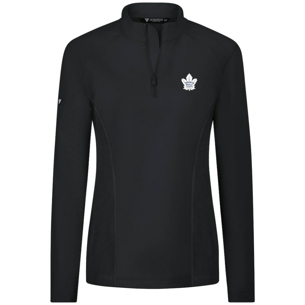 Toronto Maple Leafs Levelwear Women's Upright Quarter-Zip Pullover - Black Pullover