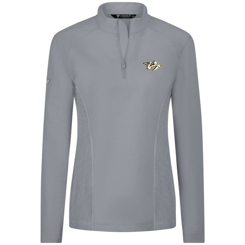 Nashville Predators Levelwear Women's Upright Quarter-Zip Pullover - Gray Pullover