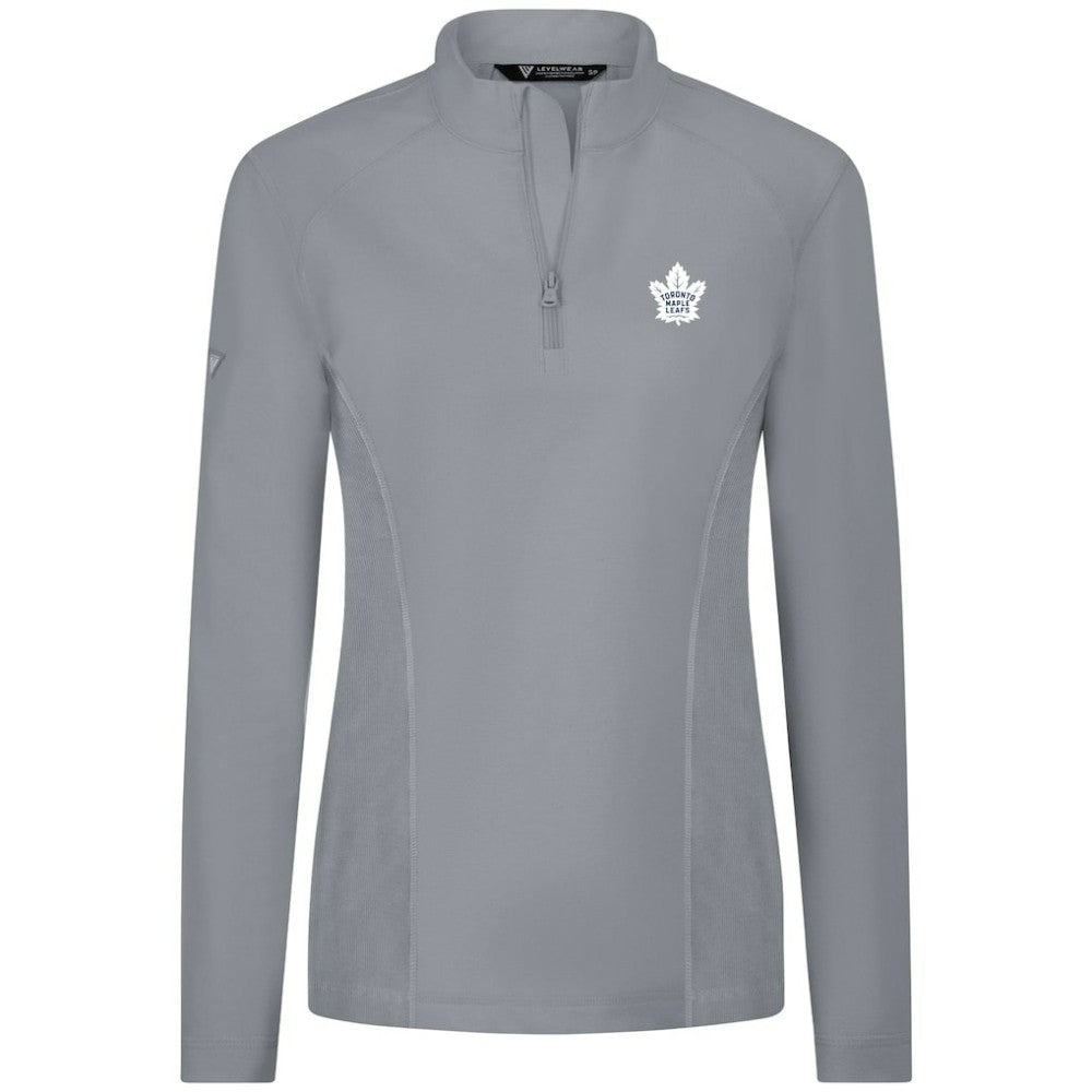 Toronto Maple Leafs Levelwear Women's Upright Quarter-Zip Pullover - Gray Pullover