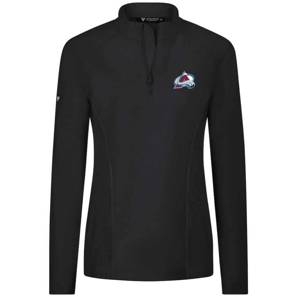 Colorado Avalanche Levelwear Women's Upright Quarter-Zip Pullover - Black Pullover