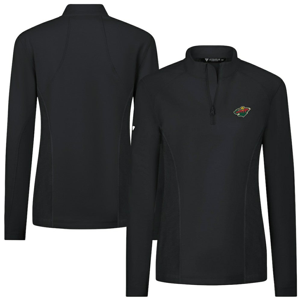 Minnesota Wild Levelwear Women's Upright Quarter-Zip Pullover - Black Pullover