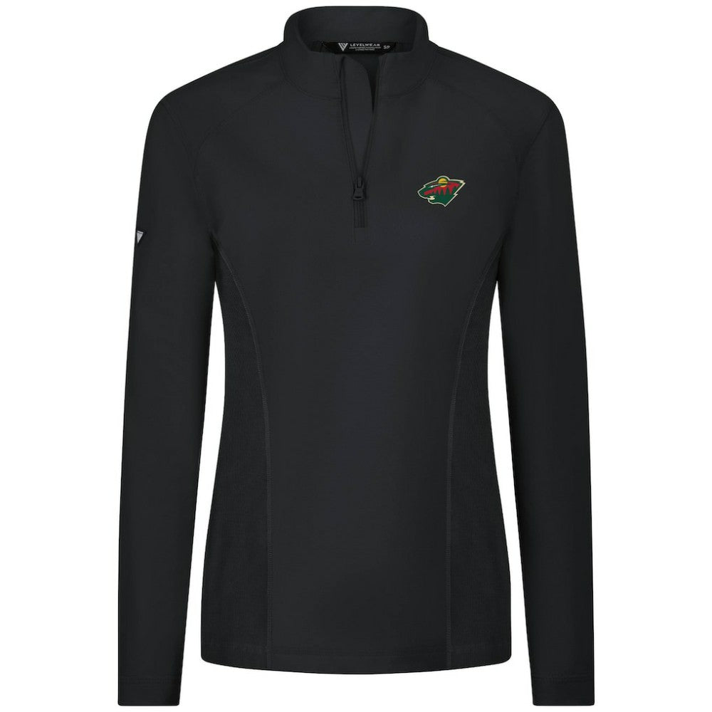 Minnesota Wild Levelwear Women's Upright Quarter-Zip Pullover - Black Pullover