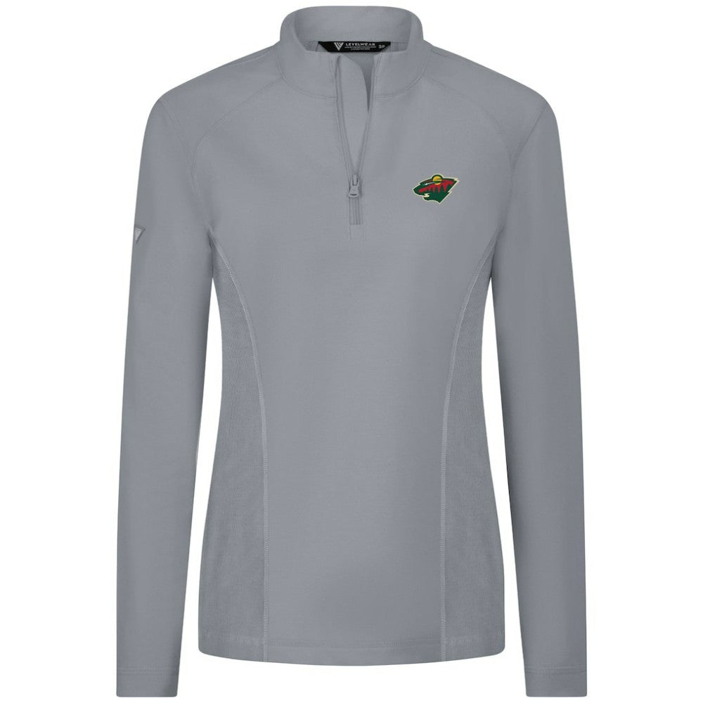 Minnesota Wild Levelwear Women's Upright Quarter-Zip Pullover - Gray Pullover