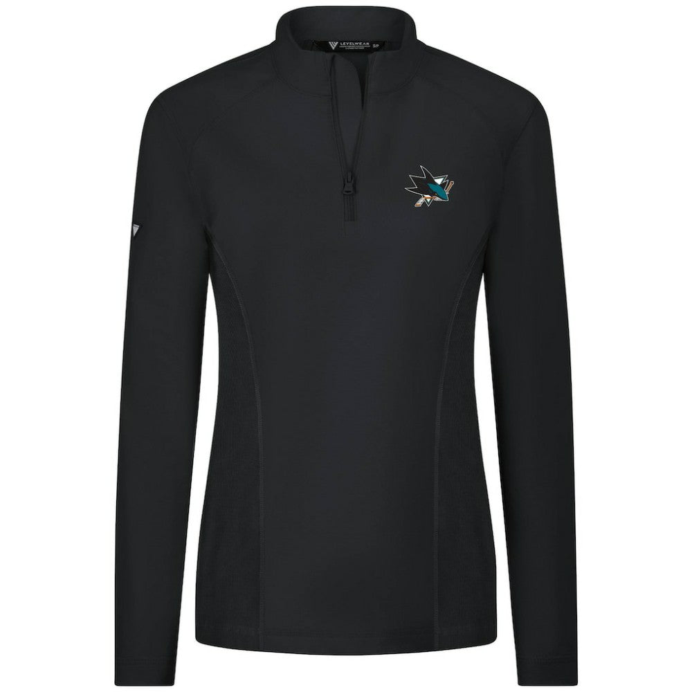 San Jose Sharks Levelwear Women's Upright Quarter-Zip Pullover - Black Pullover