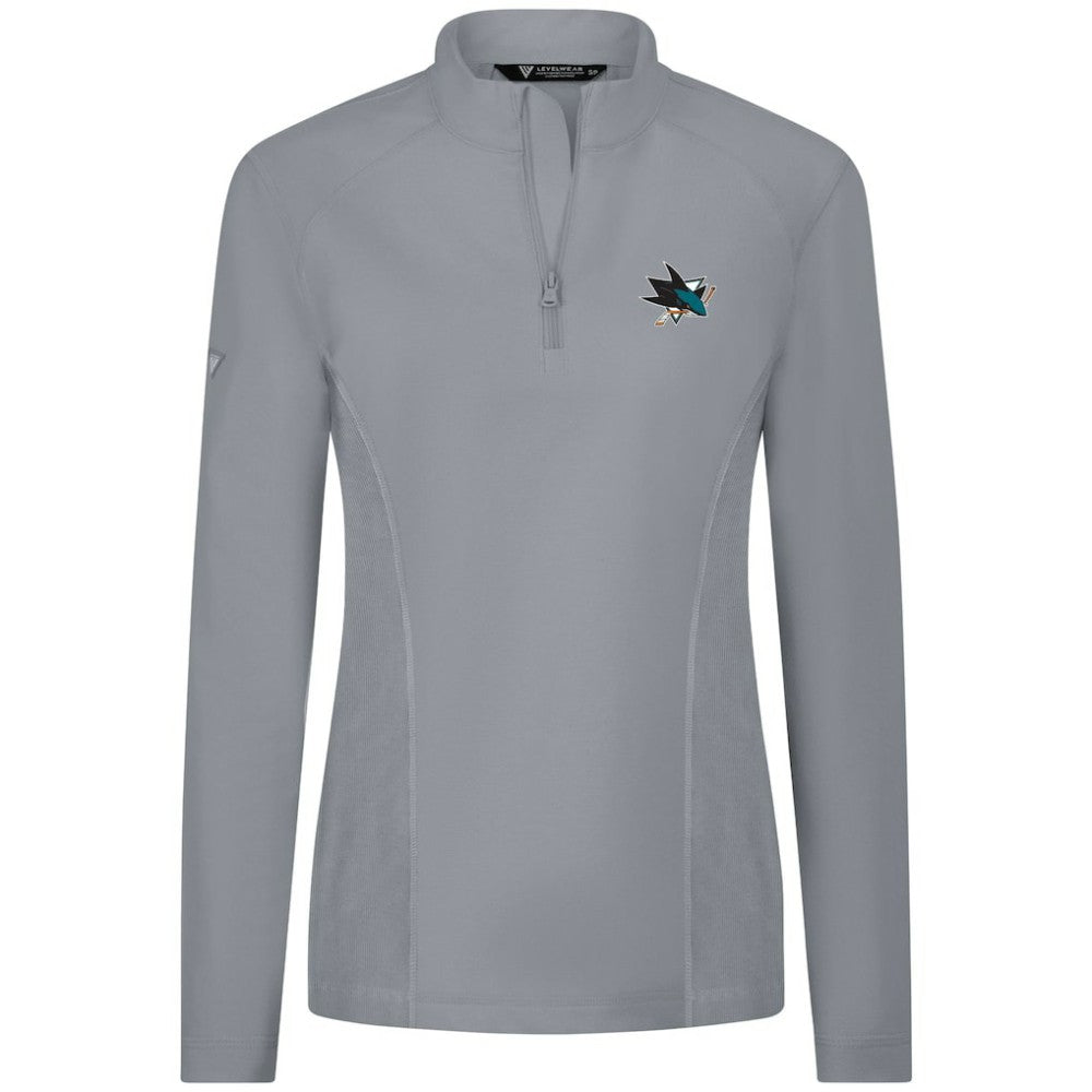 San Jose Sharks Levelwear Women's Upright Quarter-Zip Pullover - Gray Pullover