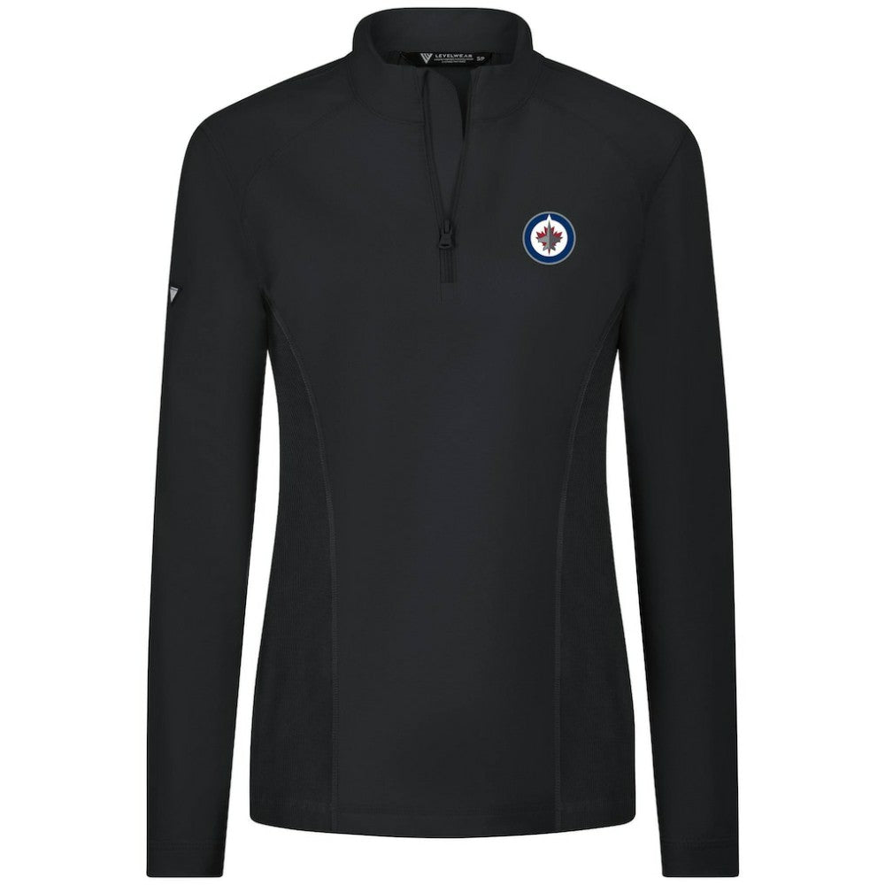 Winnipeg Jets Levelwear Women's Upright Quarter-Zip Pullover - Black Pullover