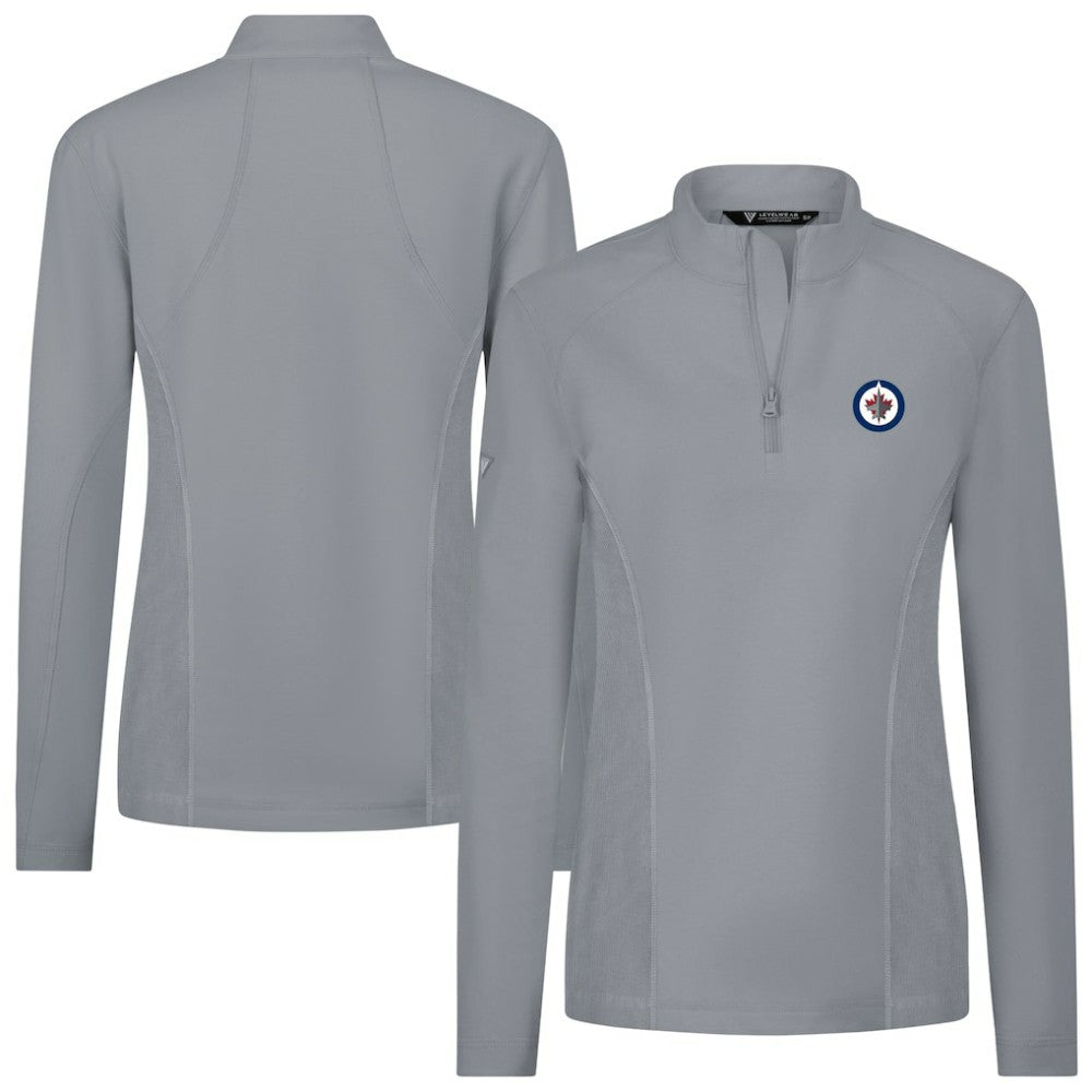 Winnipeg Jets Levelwear Women's Upright Quarter-Zip Pullover - Gray Pullover