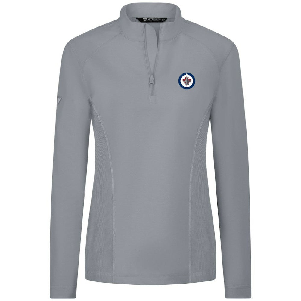 Winnipeg Jets Levelwear Women's Upright Quarter-Zip Pullover - Gray Pullover