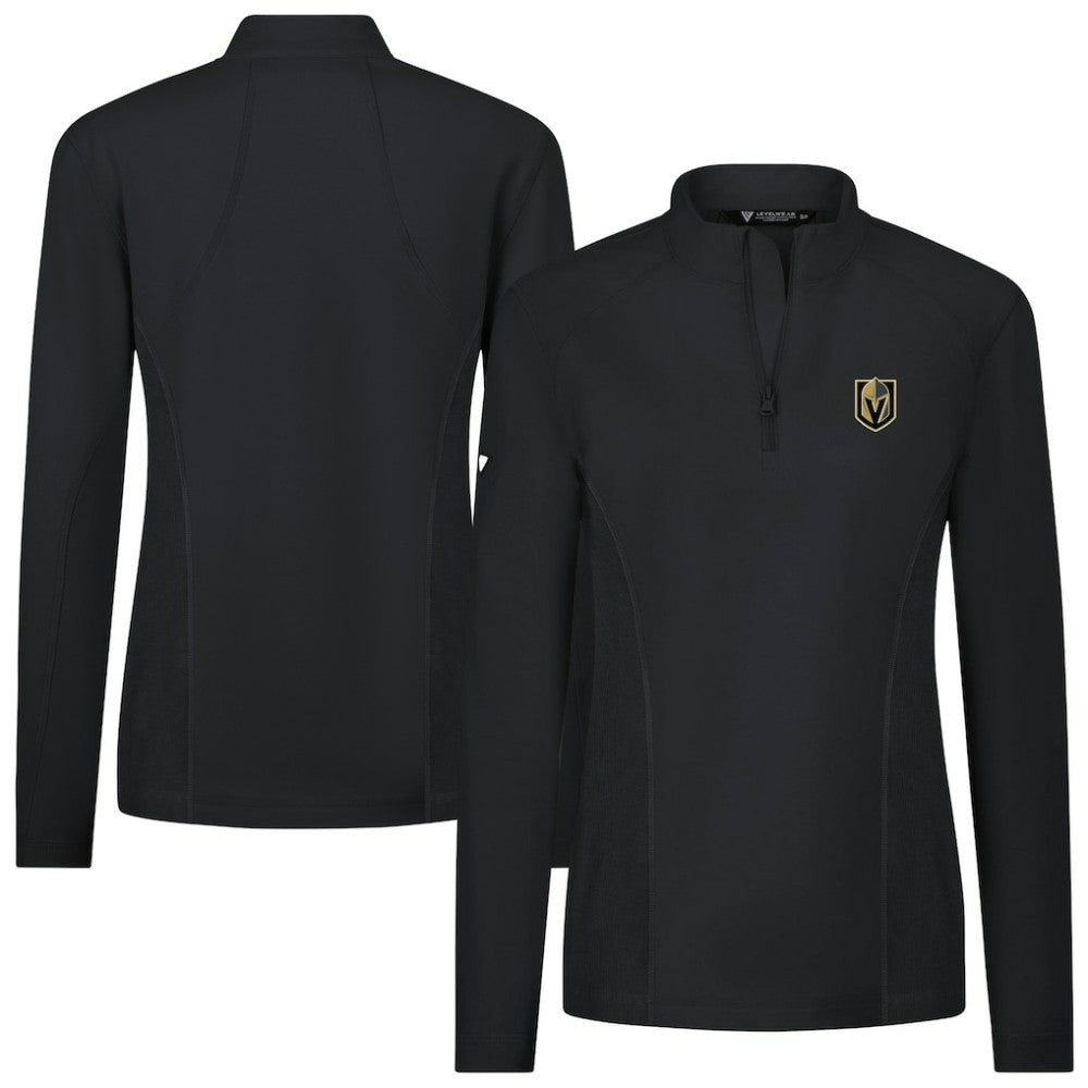 Vegas Golden Knights Levelwear Women's Upright Quarter-Zip Pullover - Black Pullover