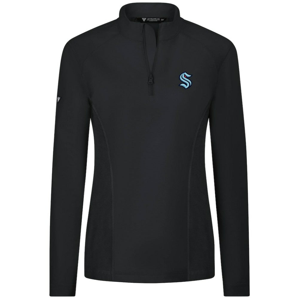 Seattle Kraken Levelwear Women's Upright Quarter-Zip Pullover - Black Pullover