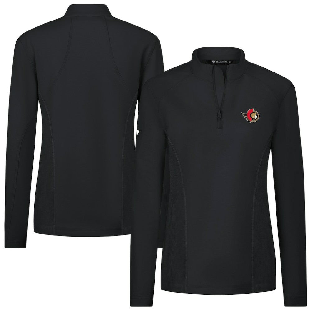 Ottawa Senators Levelwear Women's Upright Quarter-Zip Pullover - Black Pullover