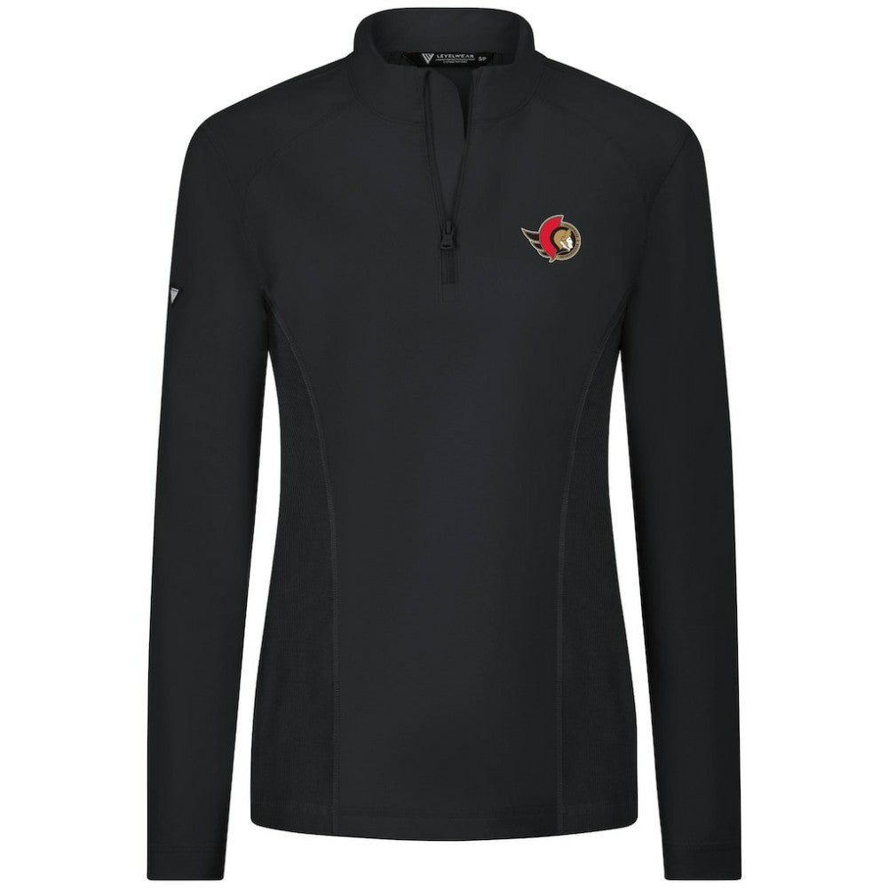 Ottawa Senators Levelwear Women's Upright Quarter-Zip Pullover - Black Pullover