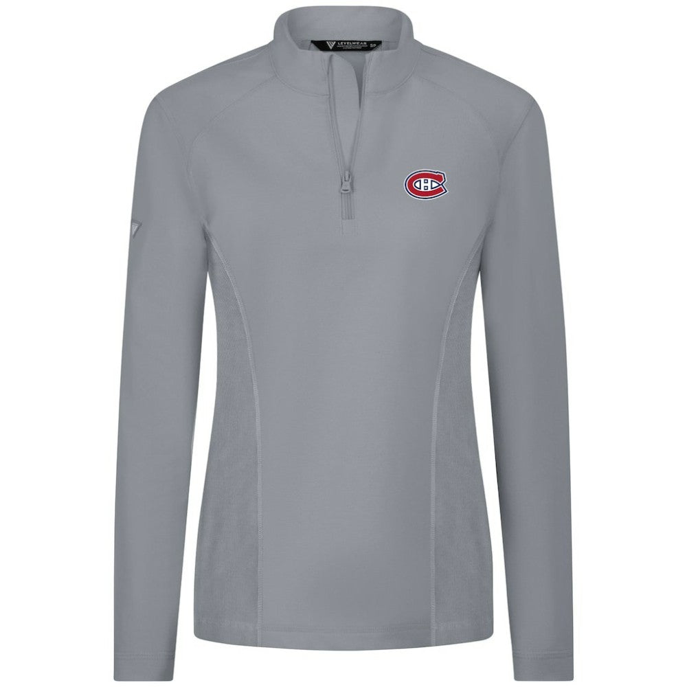 Montreal Canadiens Levelwear Women's Upright Quarter-Zip Pullover - Gray Pullover