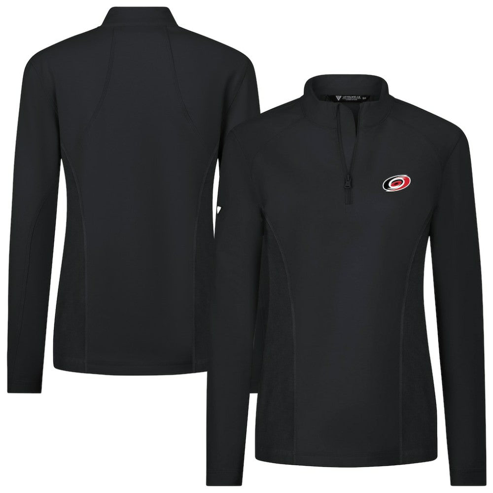 Carolina Hurricanes Levelwear Women's Upright Quarter-Zip Pullover - Black Pullover