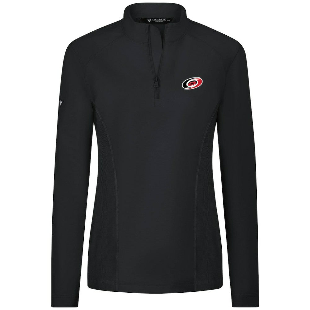 Carolina Hurricanes Levelwear Women's Upright Quarter-Zip Pullover - Black Pullover