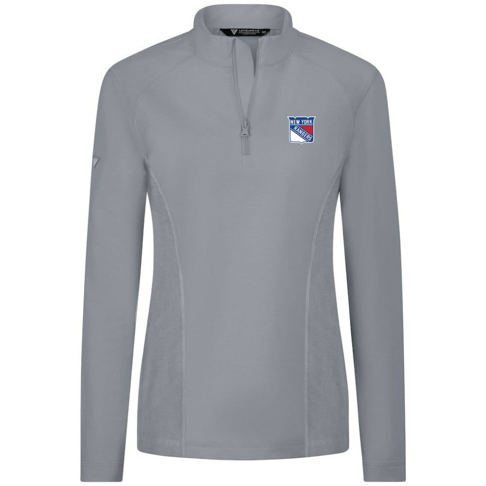 New York Rangers Levelwear Women's Upright Quarter-Zip Pullover - Gray Pullover