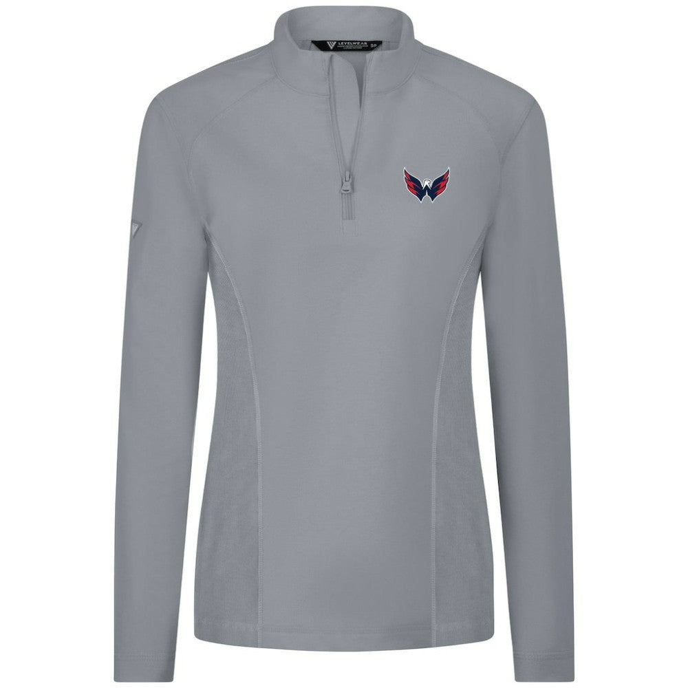 Washington Capitals Levelwear Women's Upright Quarter-Zip Pullover - Gray Pullover