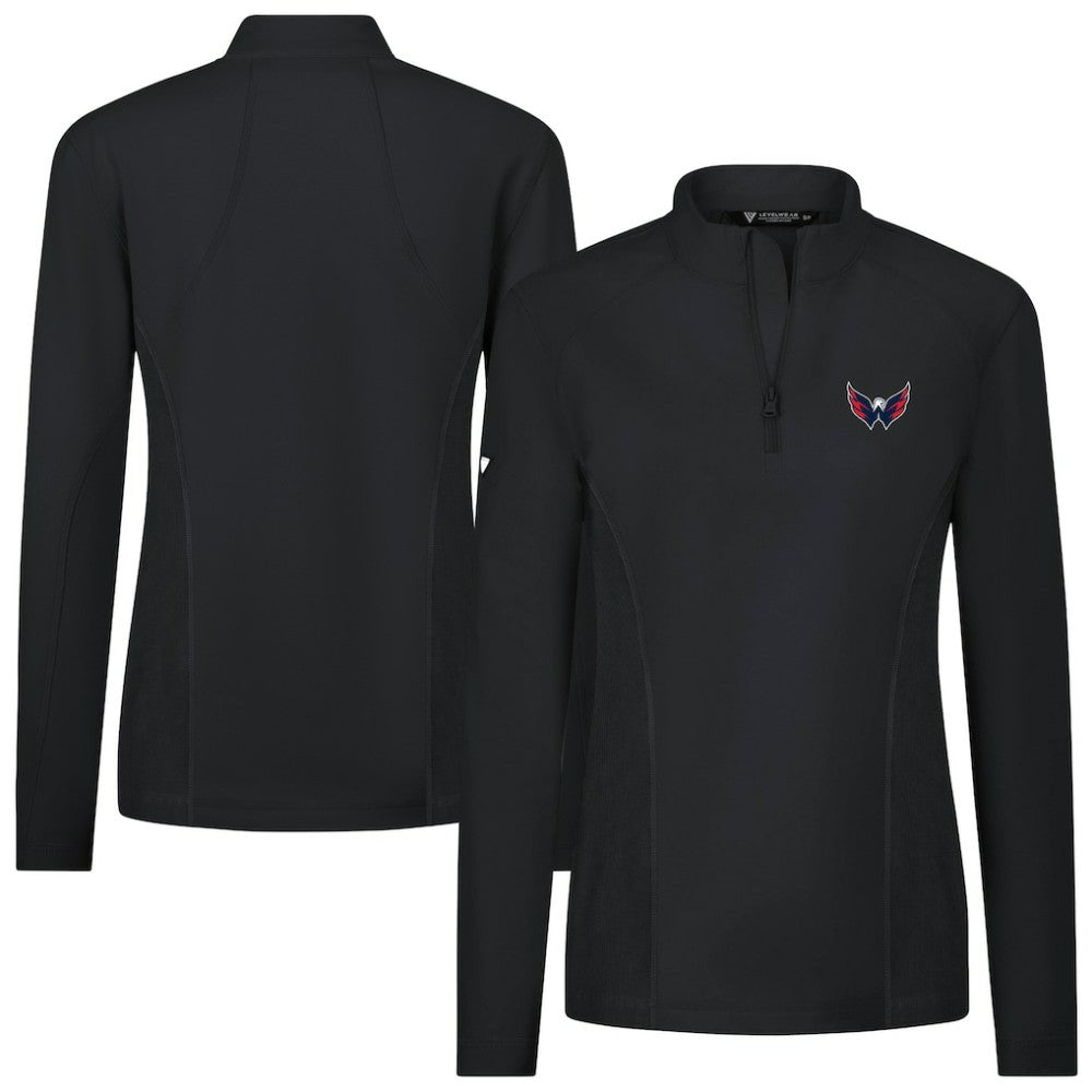 Washington Capitals Levelwear Women's Upright Quarter-Zip Pullover - Black Pullover
