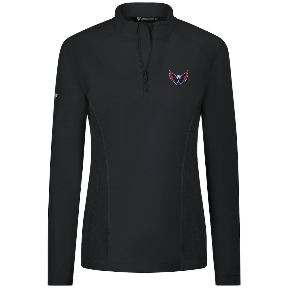 Washington Capitals Levelwear Women's Upright Quarter-Zip Pullover - Black Pullover