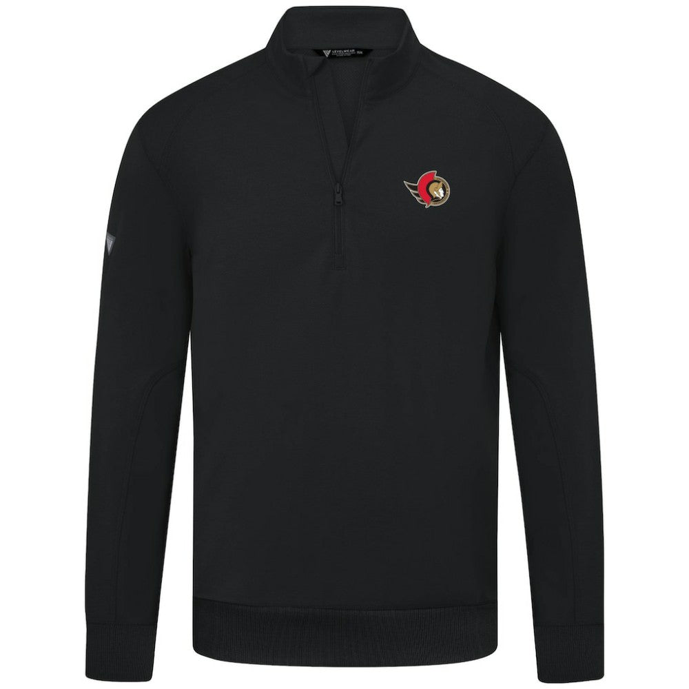 Ottawa Senators Levelwear Upright Tri-Blend Quarter-Zip Pullover - Black Pullover
