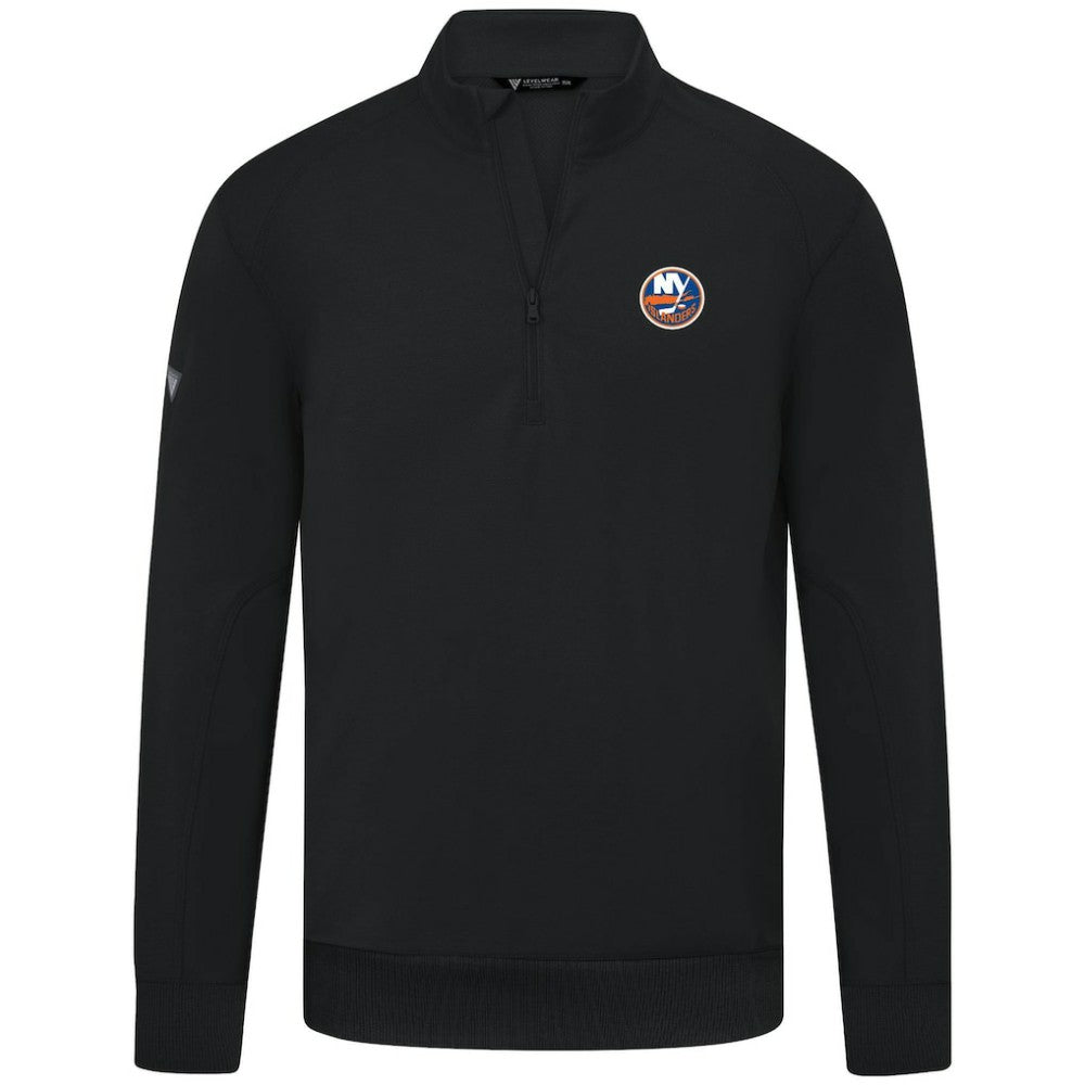 New York Islanders Levelwear Upright Tri-Blend Quarter-Zip Pullover - Black Pullover