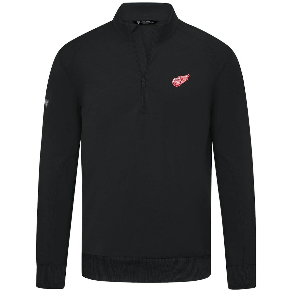 Detroit Red Wings Levelwear Upright Tri-Blend Quarter-Zip Pullover - Black Pullover