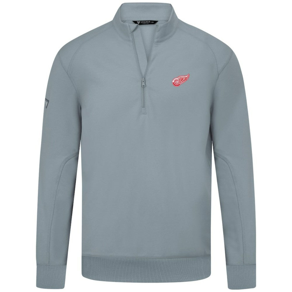 Detroit Red Wings Levelwear Upright Tri-Blend Quarter-Zip Pullover - Gray Pullover