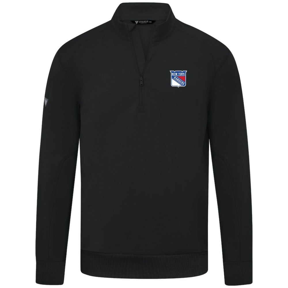New York Rangers Levelwear Upright Tri-Blend Quarter-Zip Pullover - Black Pullover