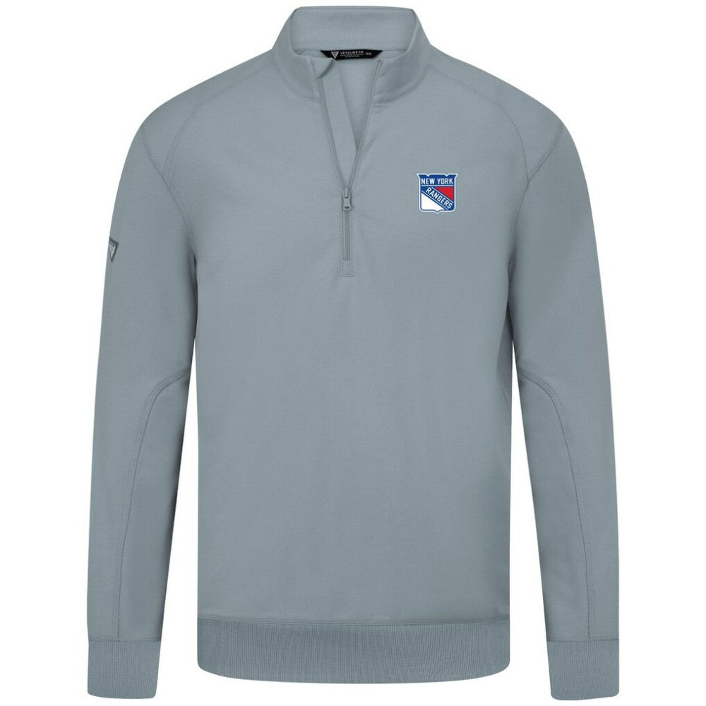 New York Rangers Levelwear Upright Tri-Blend Quarter-Zip Pullover - Gray Pullover