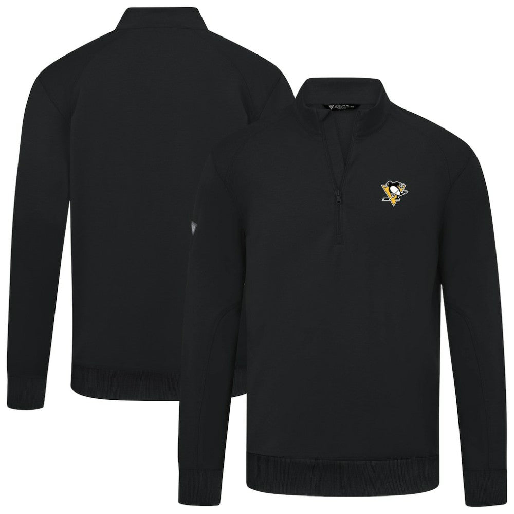Pittsburgh Penguins Levelwear Upright Tri-Blend Quarter-Zip Pullover - Black Pullover