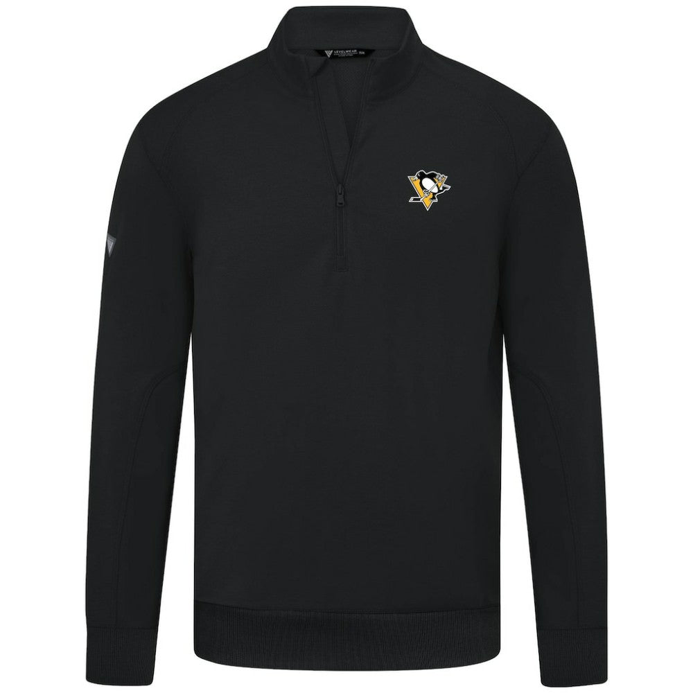 Pittsburgh Penguins Levelwear Upright Tri-Blend Quarter-Zip Pullover - Black Pullover