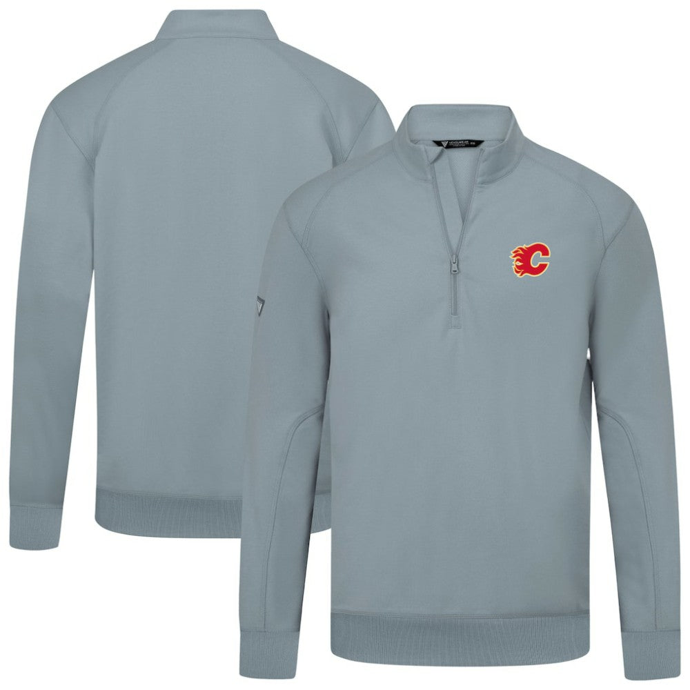 Calgary Flames Levelwear Upright Tri-Blend Quarter-Zip Pullover - Gray Pullover