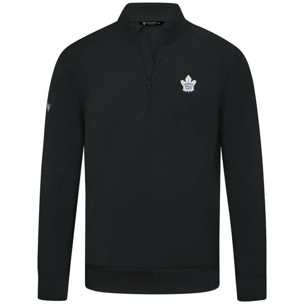 Toronto Maple Leafs Levelwear Upright Tri-Blend Quarter-Zip Pullover - Black Pullover